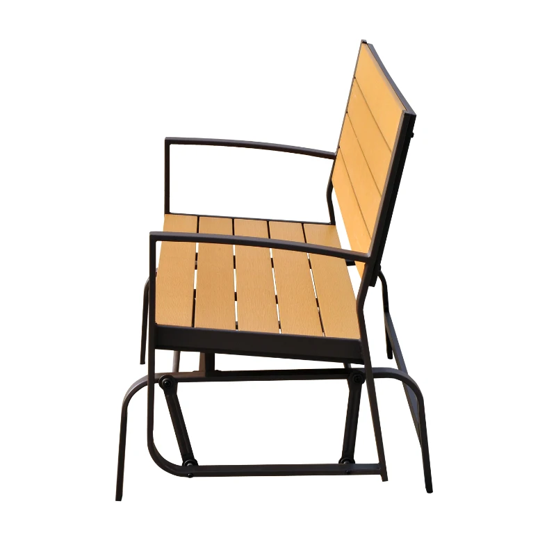 Outsunny Porch 2-Seater Swing Chair- Brown Teak PS Wood