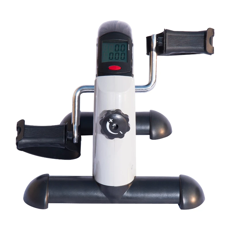 HOMCOM Portable Mini Pedal Exerciser Bike Leg/Arm LCD-White