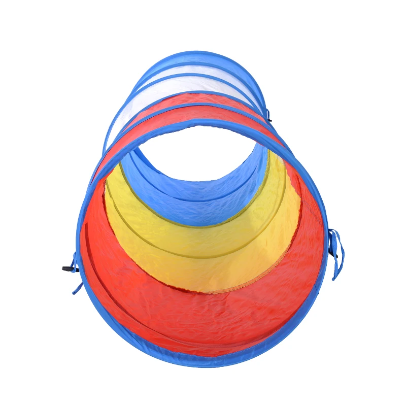 PawHut Exercise Cat Tunnel-Red/Blue/Yellow