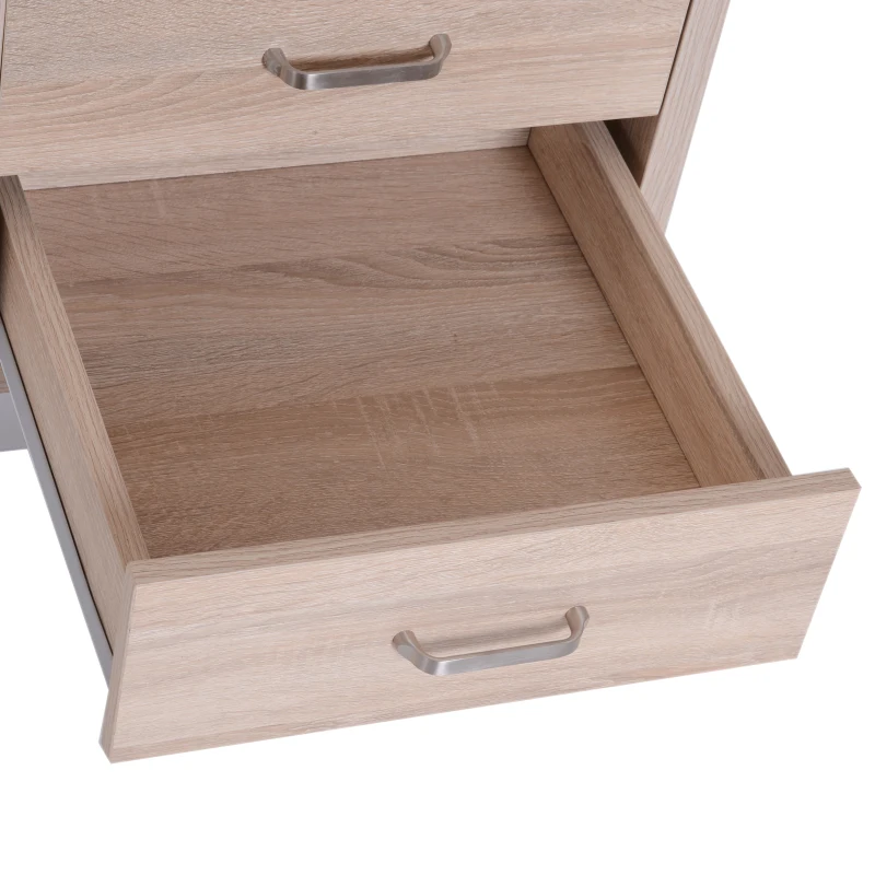 HOMCOM Computer Desk, 140Lx60Wx76H cm-White Oak Colour