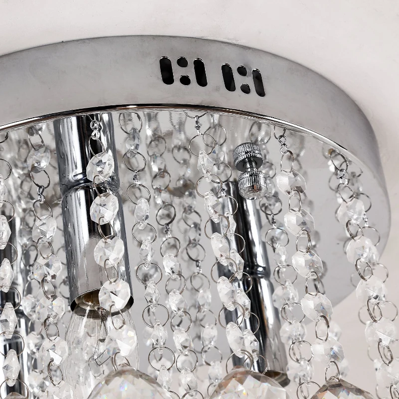 HOMCOM Crystal Chandelier Lamp with Fixtures, Ф30 cm