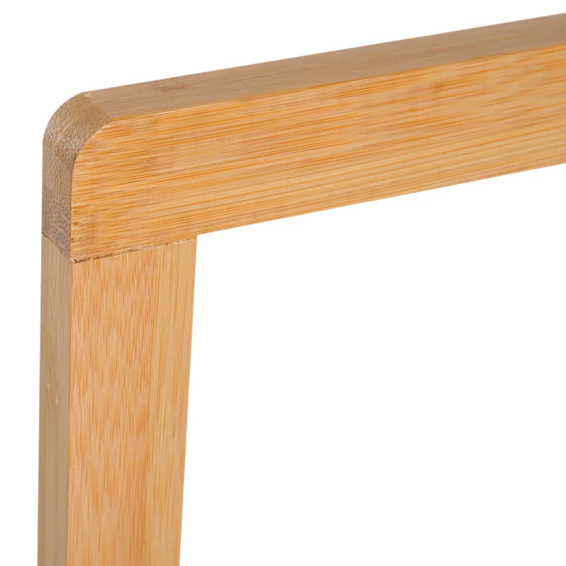 HOMCOM Free Standing Bamboo Towel Rack, 3 Rails&1 Shelf, 40.5Lx28Wx104H cm