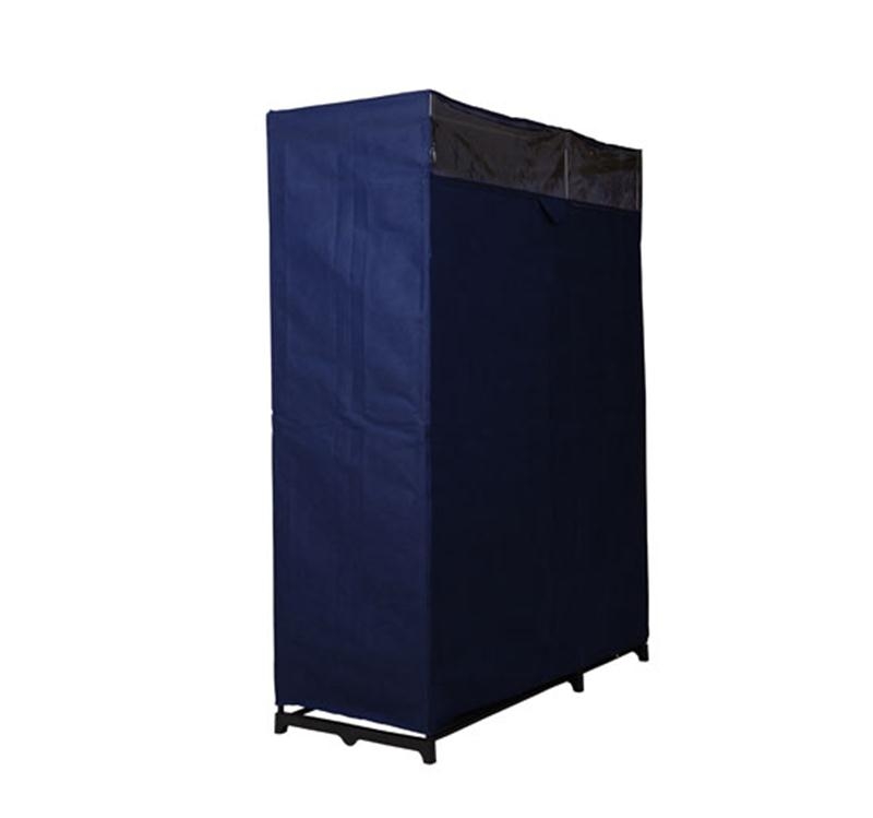 HOMCOM Portable Double Canvas Wardrobe 110x45x175 cm-Blue
