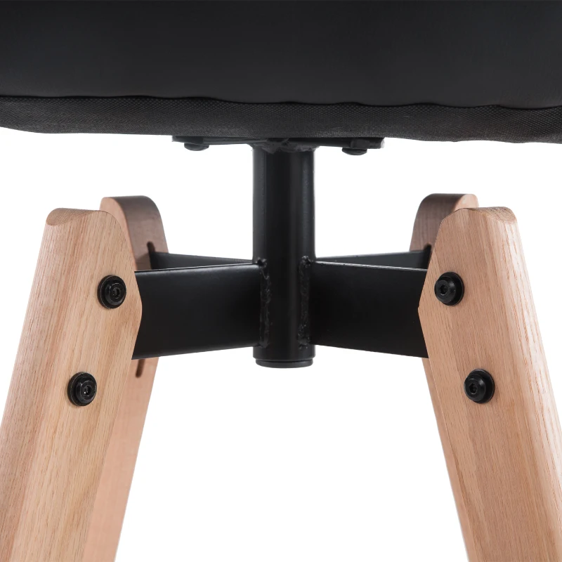 HOMCOM Eiffel Style PU Leather Dining Chair-Black