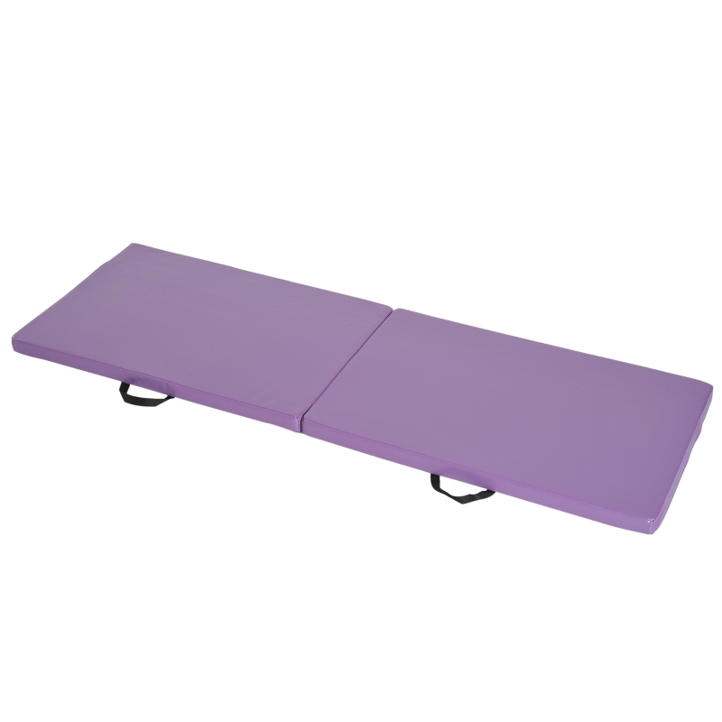 HOMCOM 6FT Polyethylene Foam Folding Exercise Mat w/ Handles Purple
