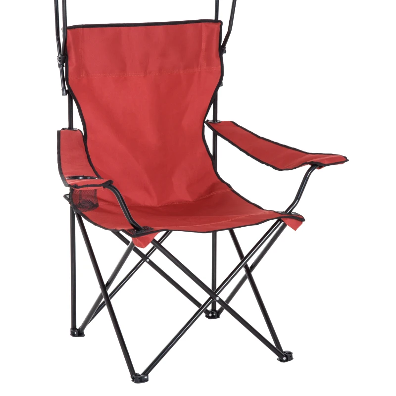 Outsunny Folding Chair, Steel,Oxford Fabric-Red