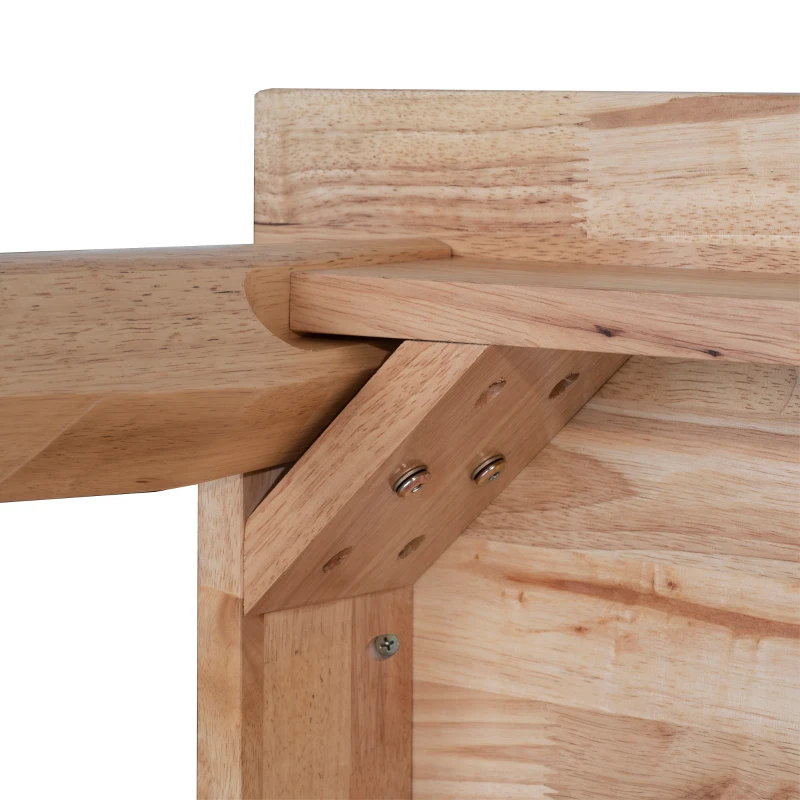 HOMCOM Solid Wood Dining Table, 80Lx80Wx75H cm, Rubber wood