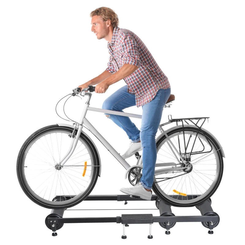 HOMCOM Folding Roller Bike Trainer-Black