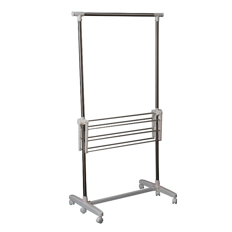 HOMCOM Clothes Hanger Stand W/Wheels