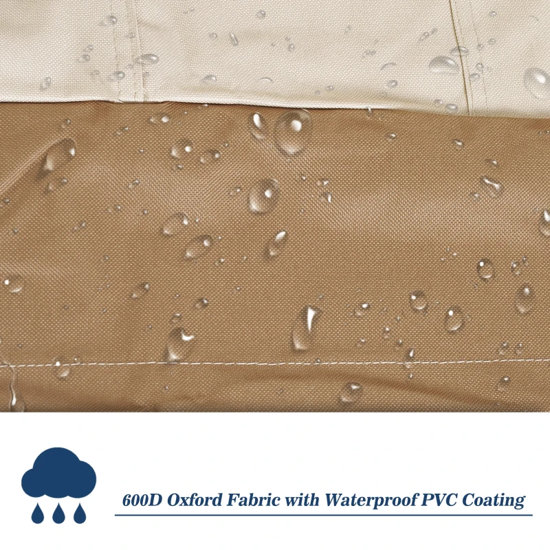 Outsunny Barbecue Grill Waterproof Cover, 185Lx71Wx130H cm, 600D Oxford Cloth-Beige/Coffee