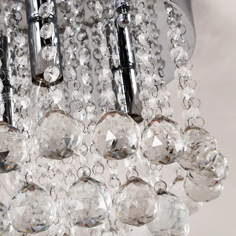 HOMCOM Crystal Chandelier Lamp with Fixtures, Ф30 cm