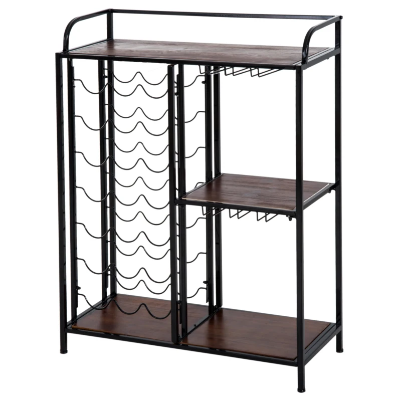 HOMCOM 7-tier 21 Bottles Wine Rack, 74Lx30.5Wx99H cm-Black/Brown