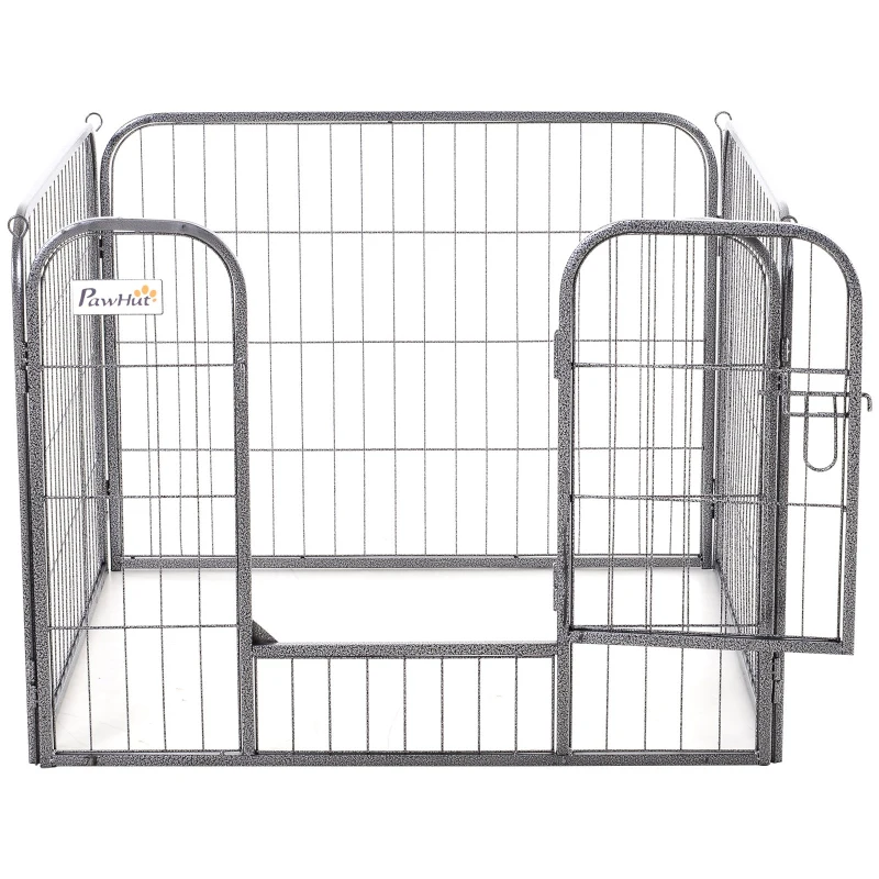 PawHut Heavy Duty Dog Playpen, 4 Panel Puppy Pen, Foldable Dog Kennel Both Indoor Outdoor Use Collapsible Design 82L x 82W x 60H (cm)