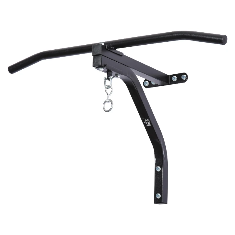 HOMCOM Punching Bag Hanger Wall Mount Bracket Kick Boxing MMA Training Frame Home Fitness Workout Pull Up Bar, Black