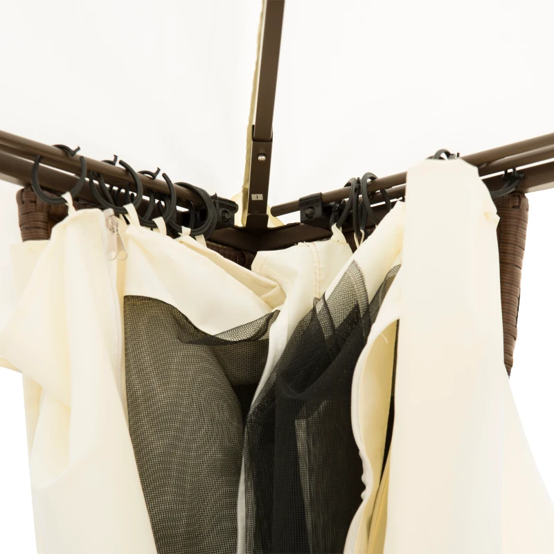 Outsunny Rattan Gazebo Tent, 3x4 m-Light Coffee