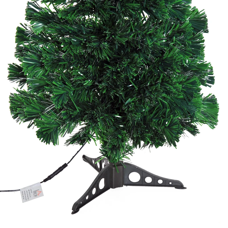 HOMCOM 3FT Artificial Christmas Tree Pre-Lit Optical Plastic Stand-Green