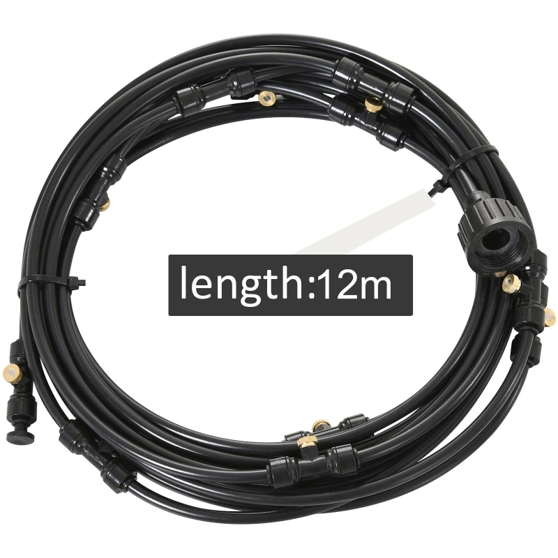 HOMCOM Plastic 16 Nozzle Landstrip Cooling Mist System Black