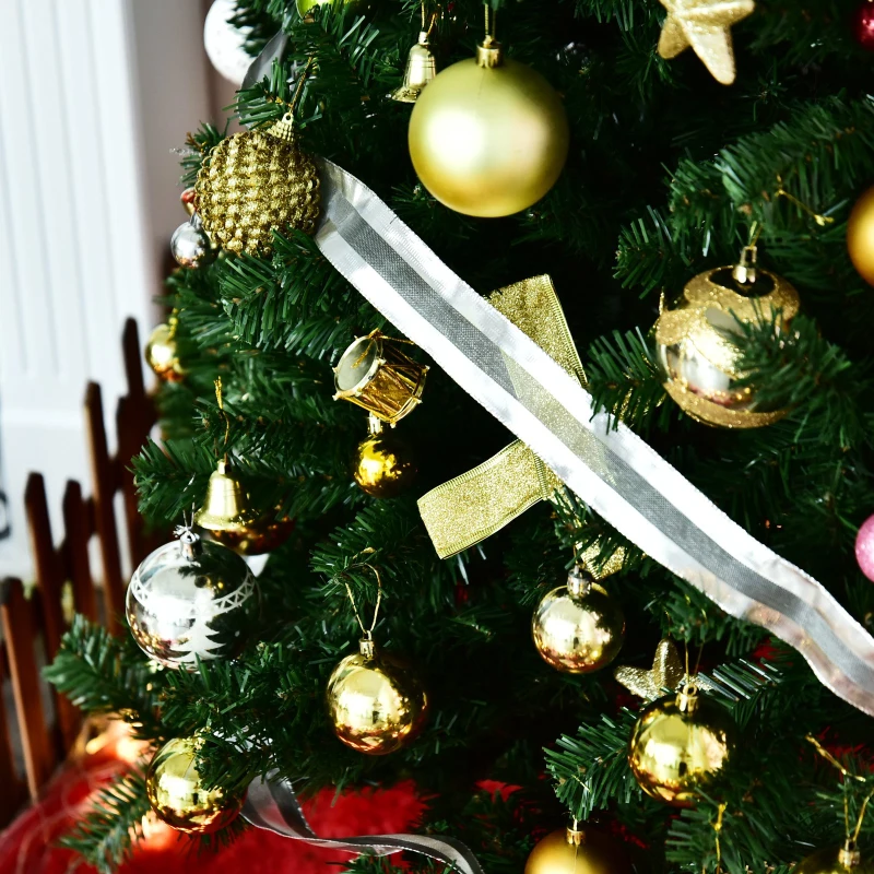 HOMCOM Artificial Christmas Tree Plain Spruce with 1346 PVC Tips Metal Base Stand 7.5FT