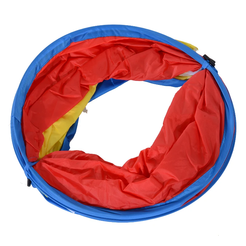 PawHut Exercise Cat Tunnel-Red/Blue/Yellow