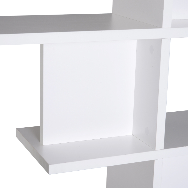 HOMCOM 5-Tier S Shape Bookcase, 120Wx28.6Dx160H cm-White