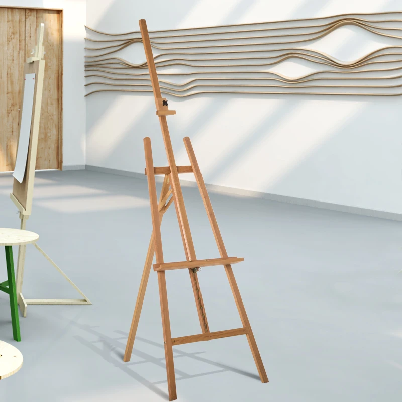 HOMCOM Folding Art Easel, A-frame, 174-230H cm-Beech Wood