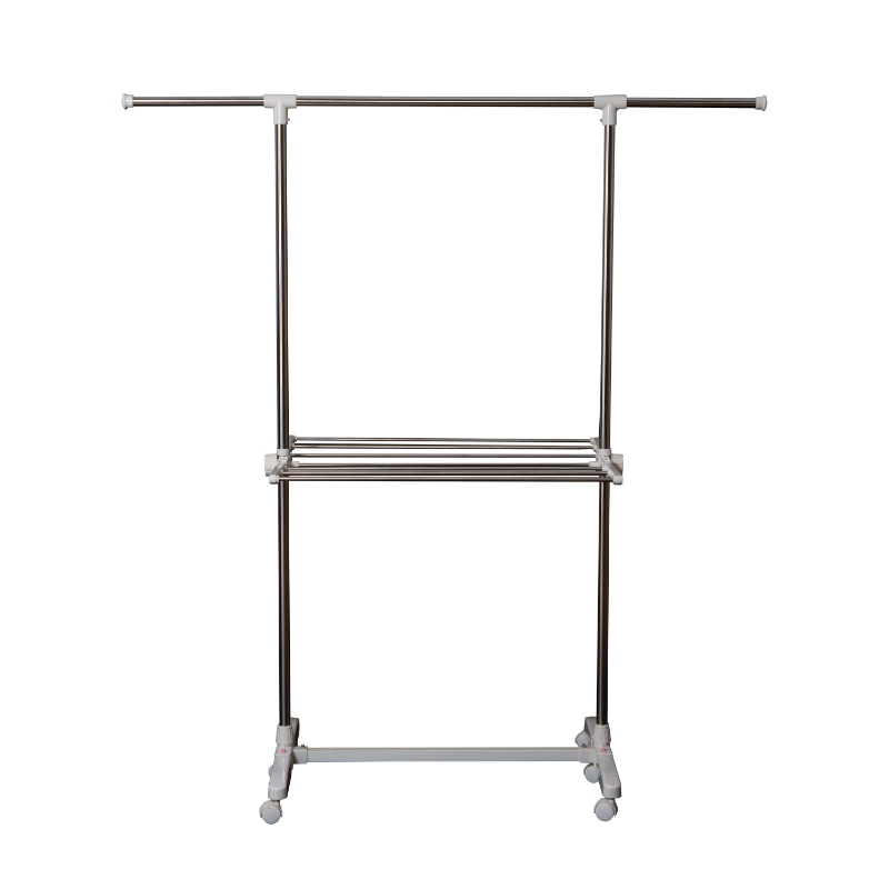 HOMCOM Clothes Hanger Stand W/Wheels