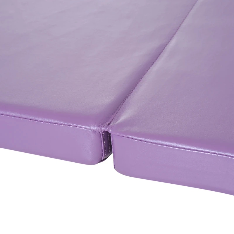 HOMCOM 6FT Polyethylene Foam Folding Exercise Mat w/ Handles Purple