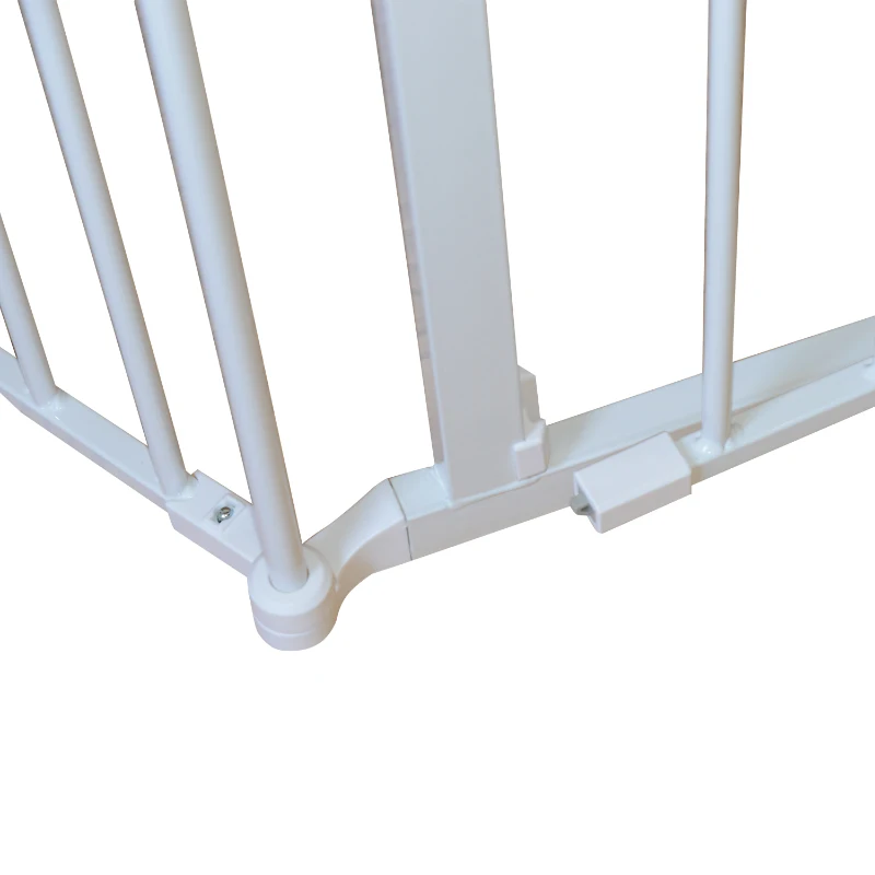 Pawhut 3 Panels Metal Freestanding Pets Safety Gate Barrier-White