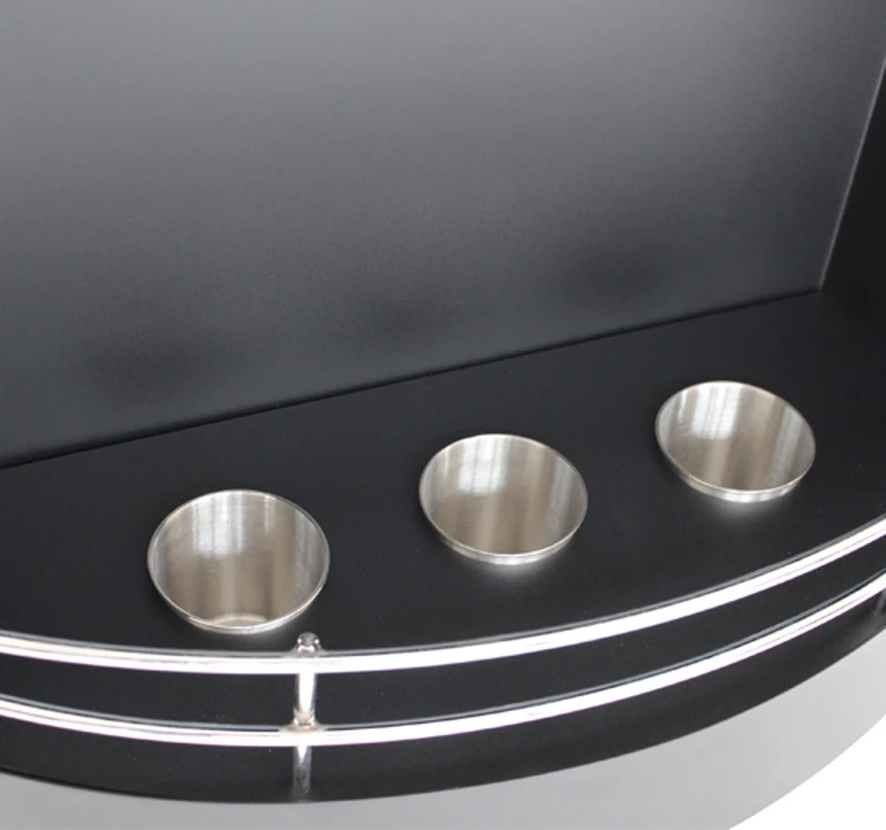 CHEMINEE BIO ETHANOL MURALE A GEL ACIER INOXYDABLE 3 BRULEURS DESIGN NOIR NEUF 26