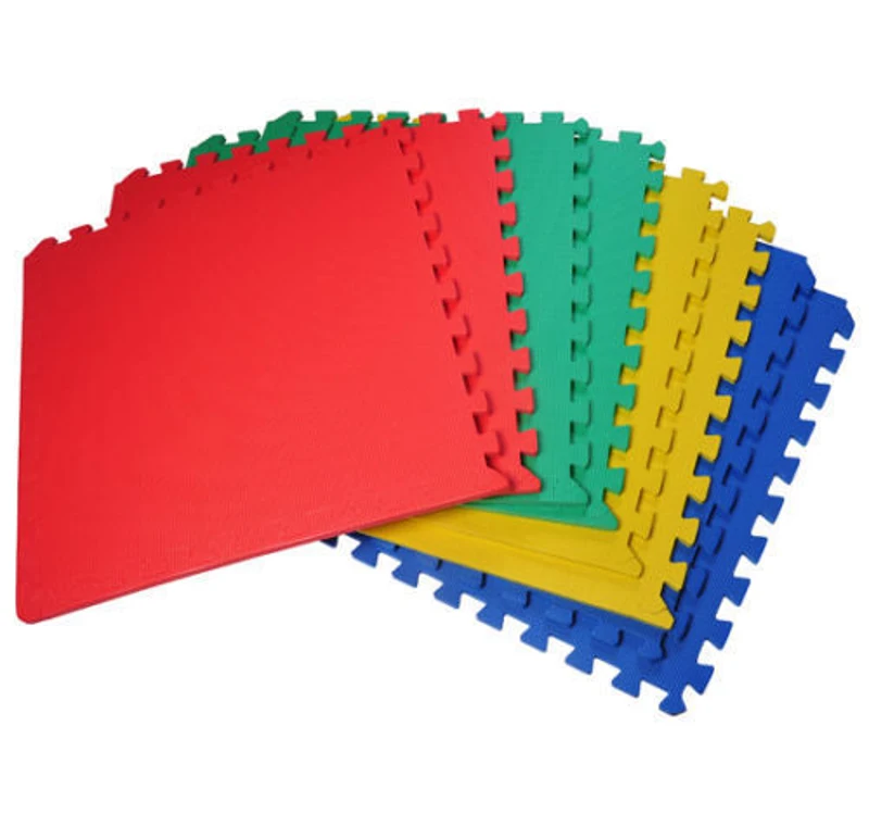 HOMCOM Interlocking Floor 8 Pcs EVA Mats Set-Multi Coloured