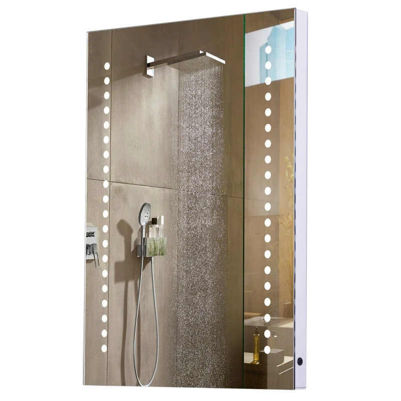 HOMCOM LED Touch Sensor Bathroom Mirror, 70x50x3.5 cm