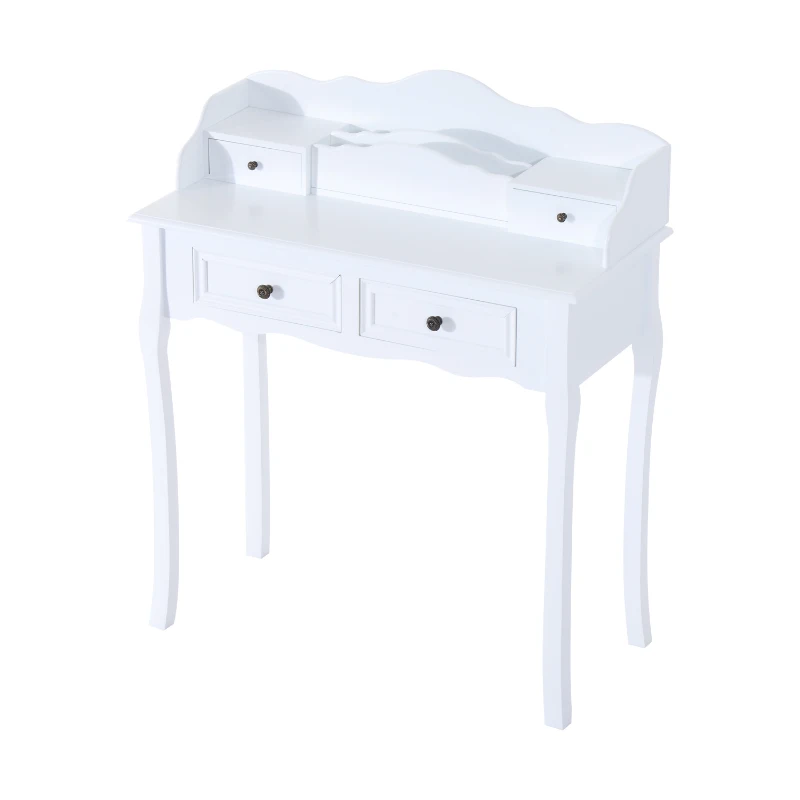 HOMCOM Dressing Table W/4 Drawers-White