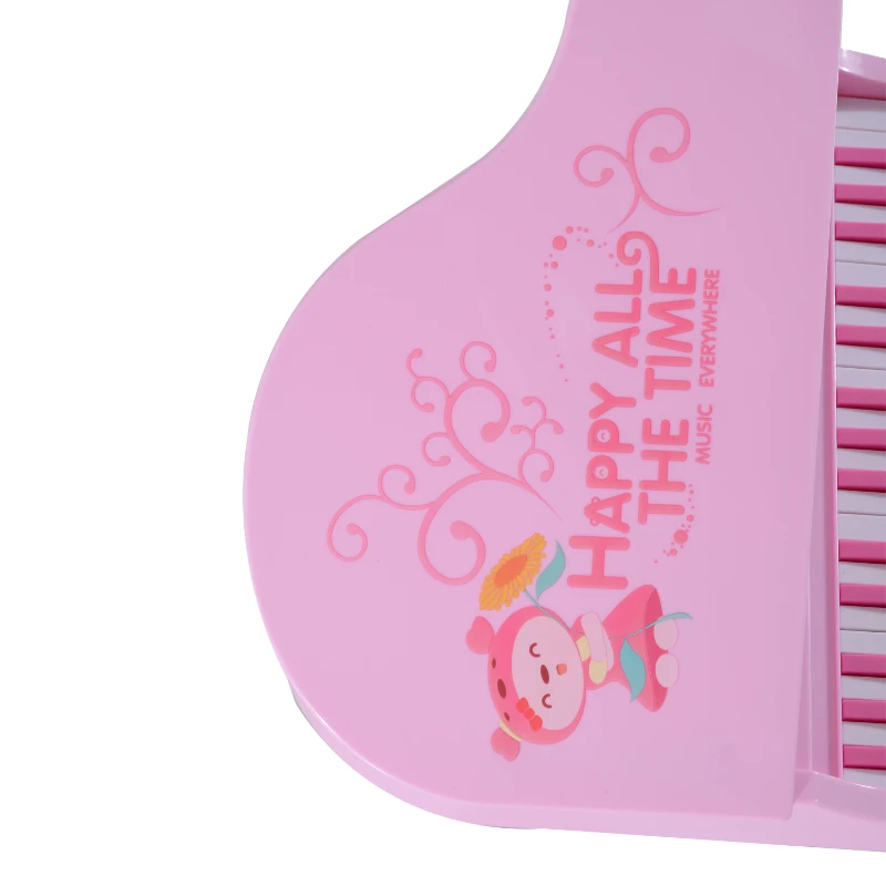 HOMCOM Mini Electronic  Piano W/Microphone-Pink