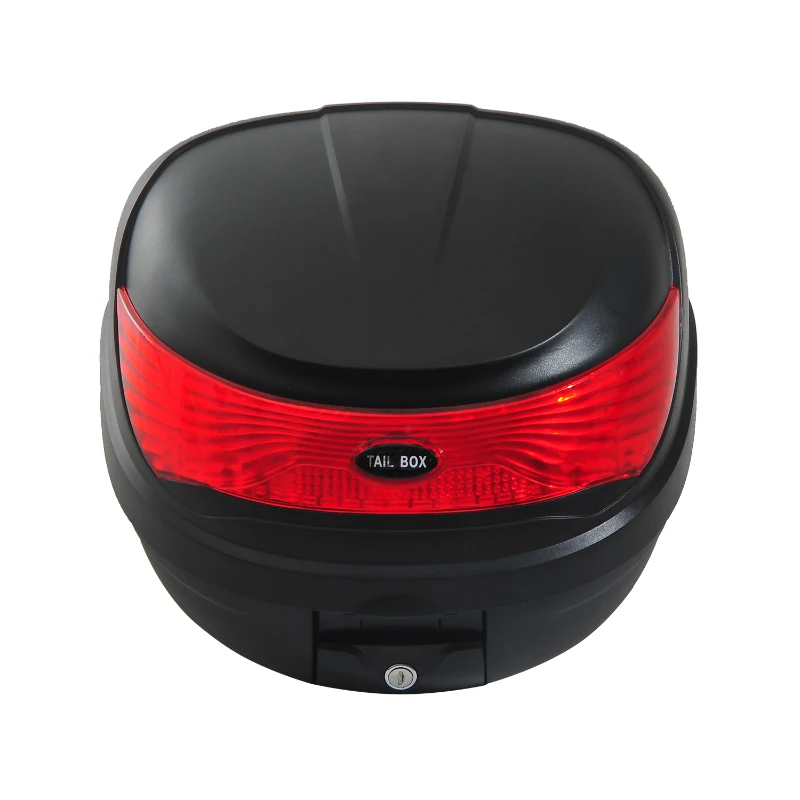 HOMCOM 35 L Motorcycle Luggage Case W/Reflectors-Black/Red