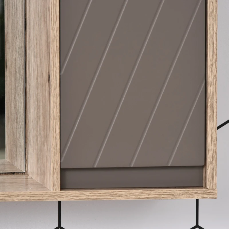 HOMCOM Bathroom Mirror Cabinet, Wall-Mounted Bathroom Cabinet with Mirror and Adjustable Inner Shelf,  57L x 14.2W x49.2H cm