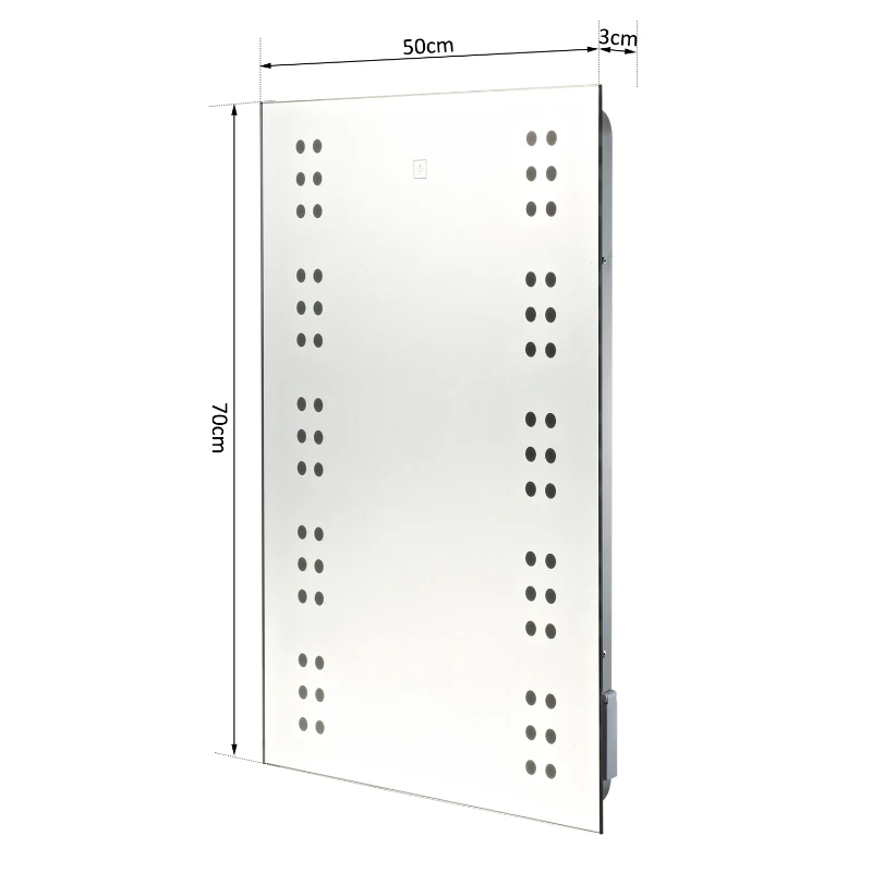 HOMCOM Led Bathroom Mirror, size (70x50x3.5cm)