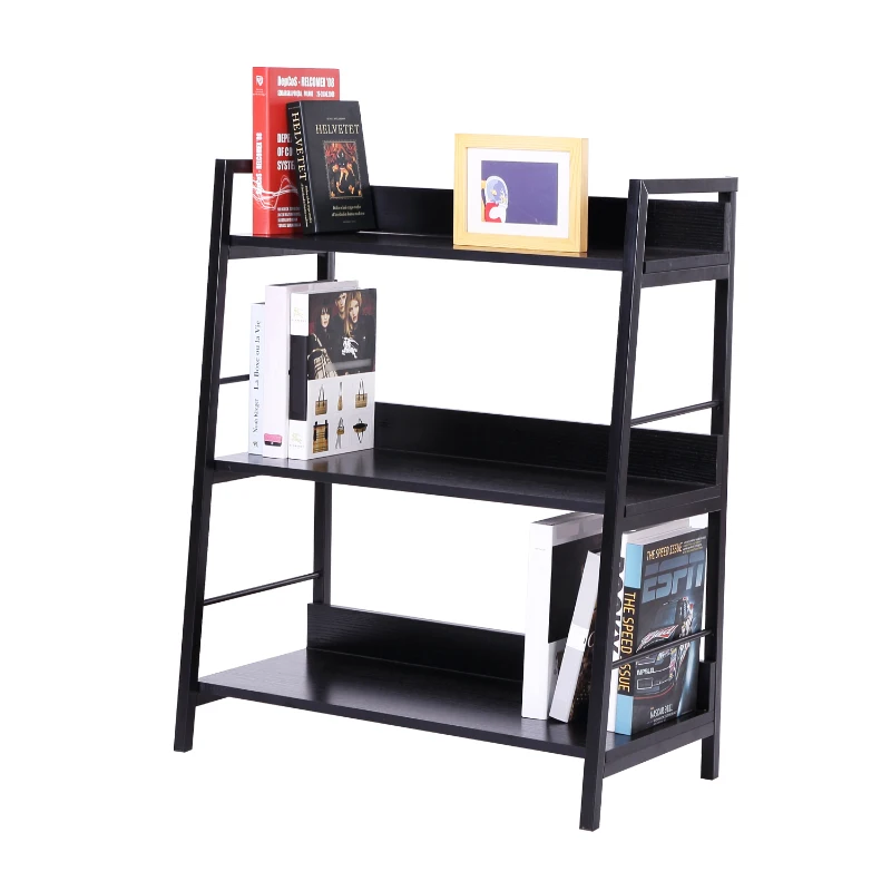 HOMCOM 3-Tiers Heavy Duty Bookcase-Black