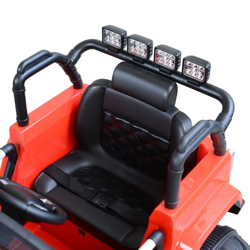 HOMCOM High/Low 2 Speeds Electric Kids Children Ride On Car 12V  w/ Suspension Remote Control Headlights Tail lights MP3 Connection Red