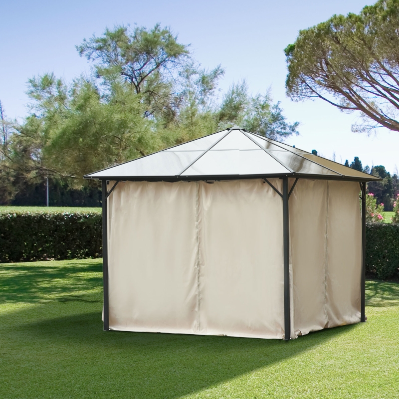 Outsunny 4 Pack Universal Gazebo Replacement Sidewalls Privacy Panel For Most 3 X 3m Canopy Pavillion Outdoor Shelter Curtains Accessories Beige Aosom Ireland Outsunny 4 Pack Universal Gazebo, Replacement Gazebo Curtains 10 X 12 Cm