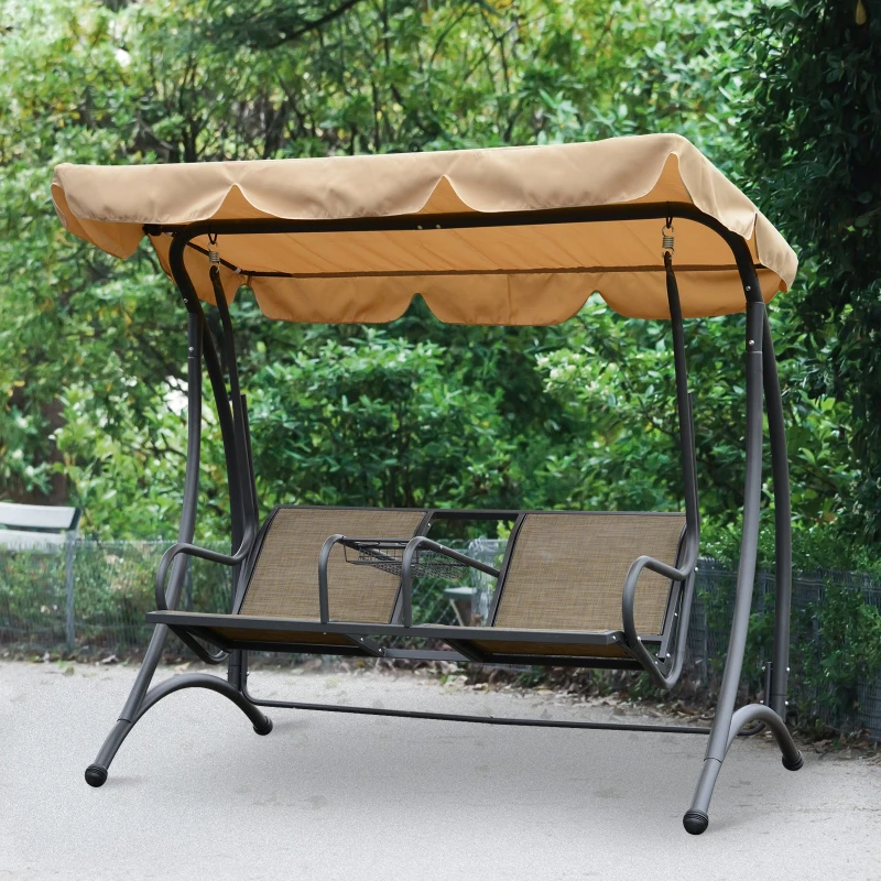 Outsunny 2-Seater Garden Swing Chair W/Canopy, 195Lx115Dx172Hcm