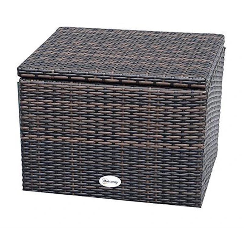 Outsunny Rattan Ice Cube Box-Brown