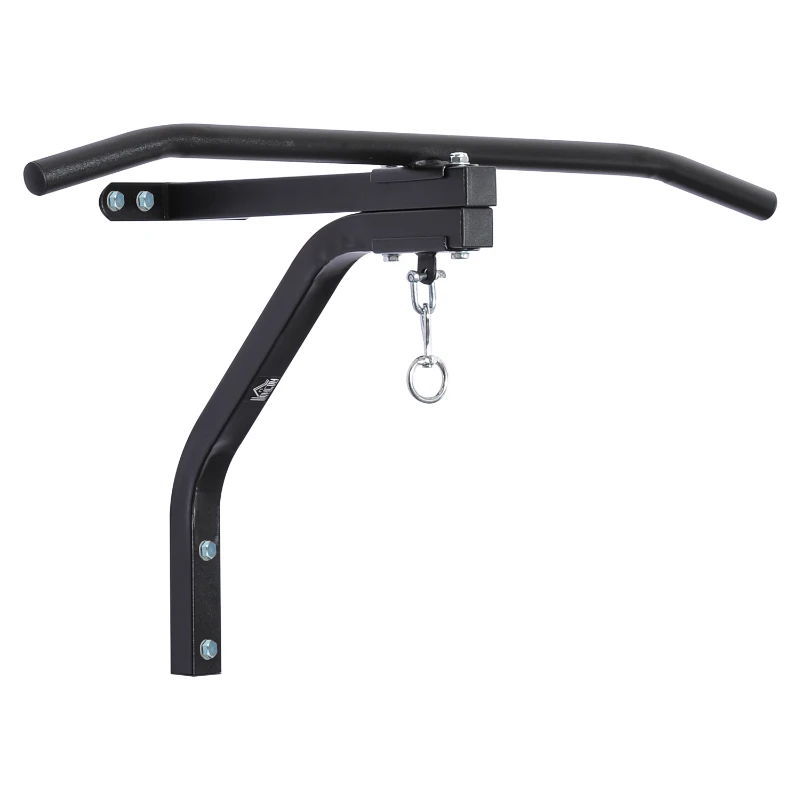 HOMCOM Punching Bag Hanger Wall Mount Bracket Kick Boxing MMA Training Frame Home Fitness Workout Pull Up Bar, Black