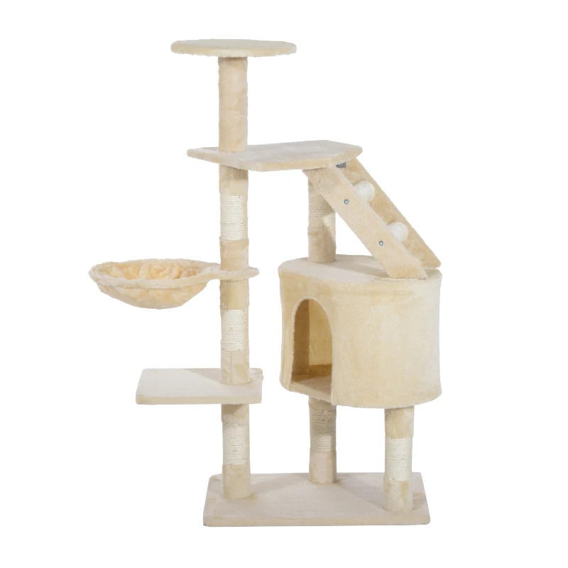 Pawhut 125 cm Cat Tree-Creamy White