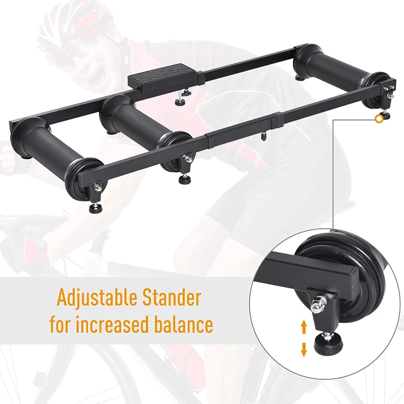 HOMCOM Folding Roller Bike Trainer-Black