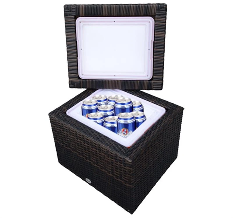 Outsunny Rattan Ice Cube Box-Brown