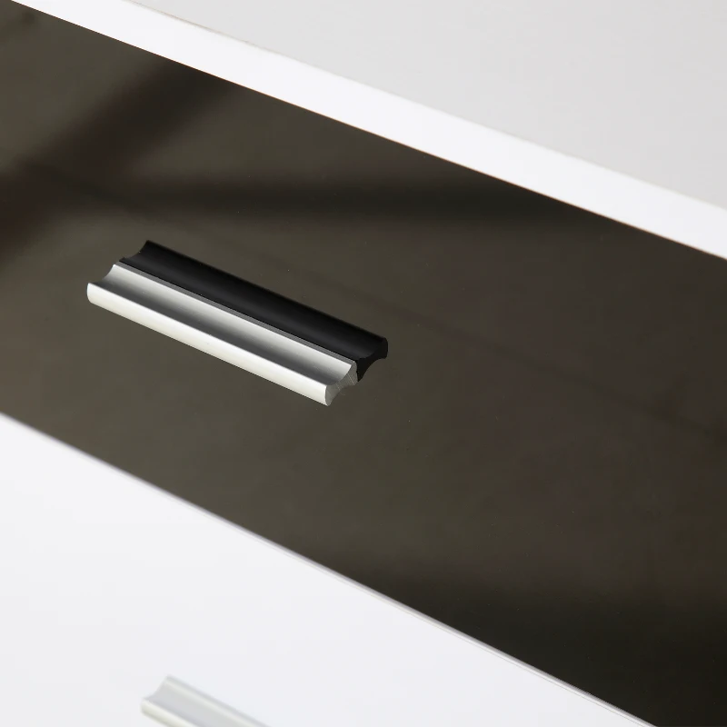 HOMCOM 140Wx38Dx31H cm Bedside Table, 3 Drawers-White/Black