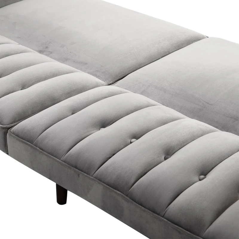 HOMCOM Sofa Bed Adjustable Back Thick Cushions, 205W x 98D x 98Hcm-Grey