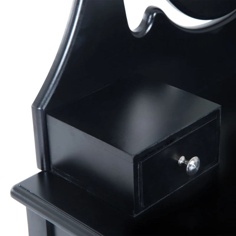 HOMCOM 3-Drawers Dressing Table Set W/ Mirror & Stool-Black