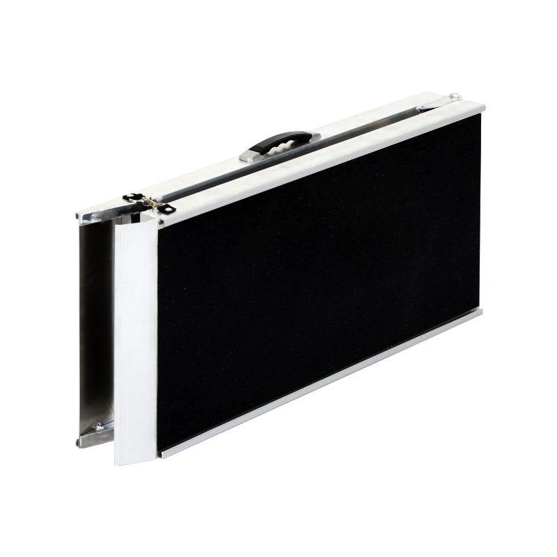 PawHut Aluminium Folding Pet Ramp,overall size 183Lx36Wx5T cm-Black/Silver