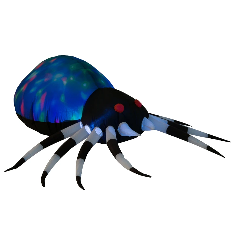 HOMCOM 1.6 M Inflatable Spider Decoration-Polyester Fabric